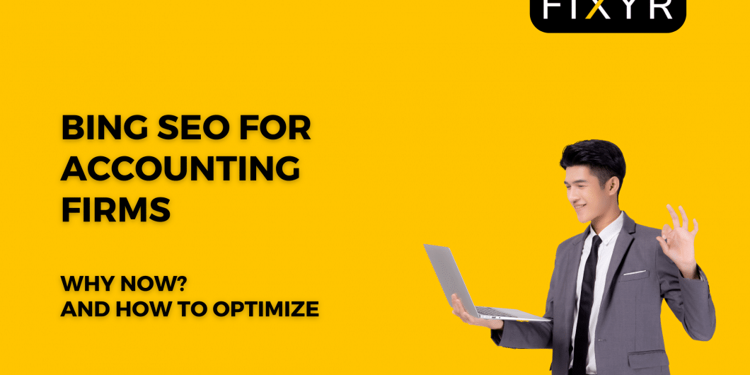 yellow background, man looks at computer, headline reads 